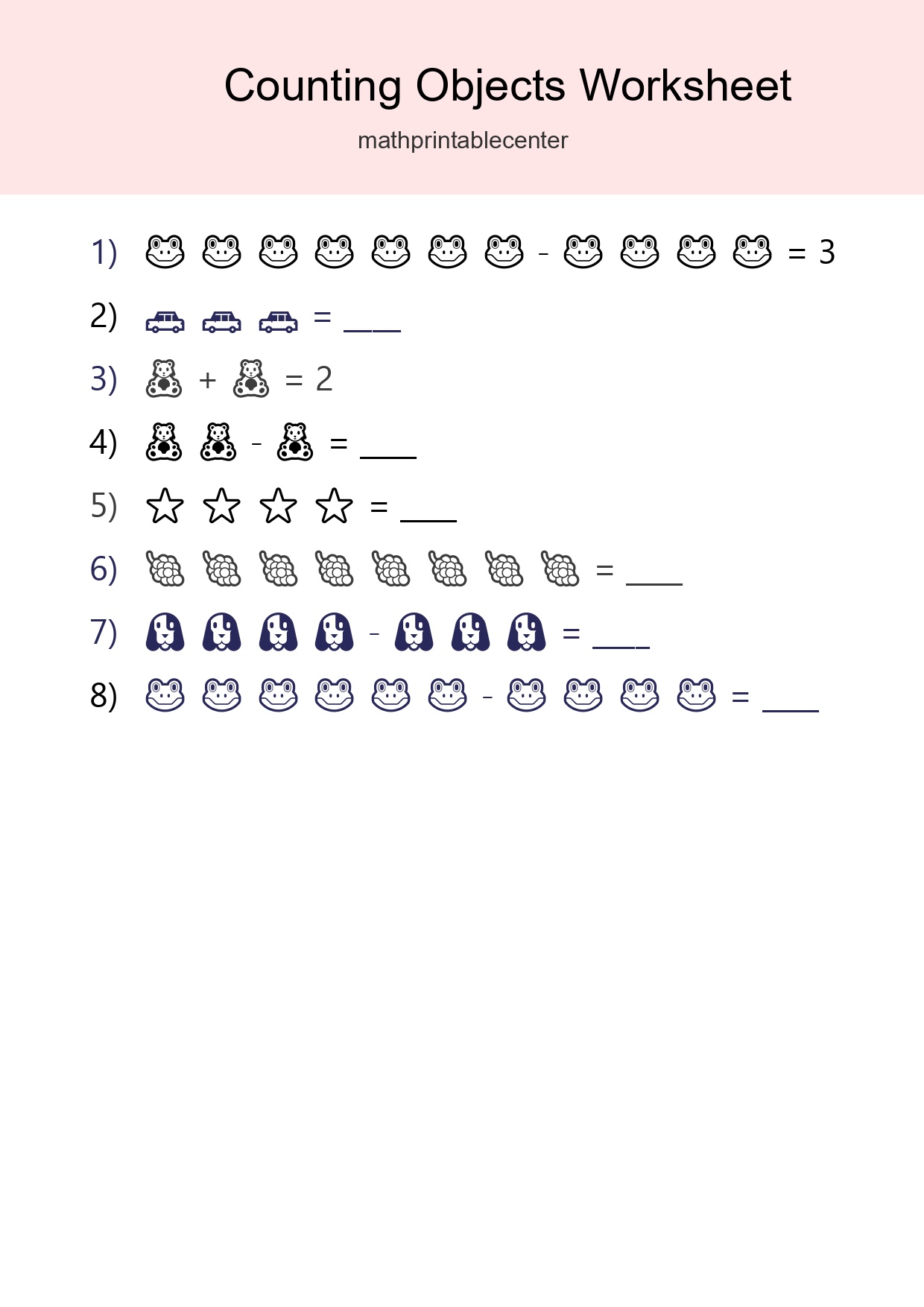 Free Counting Objects Worksheet For Kindergarten - Part 179