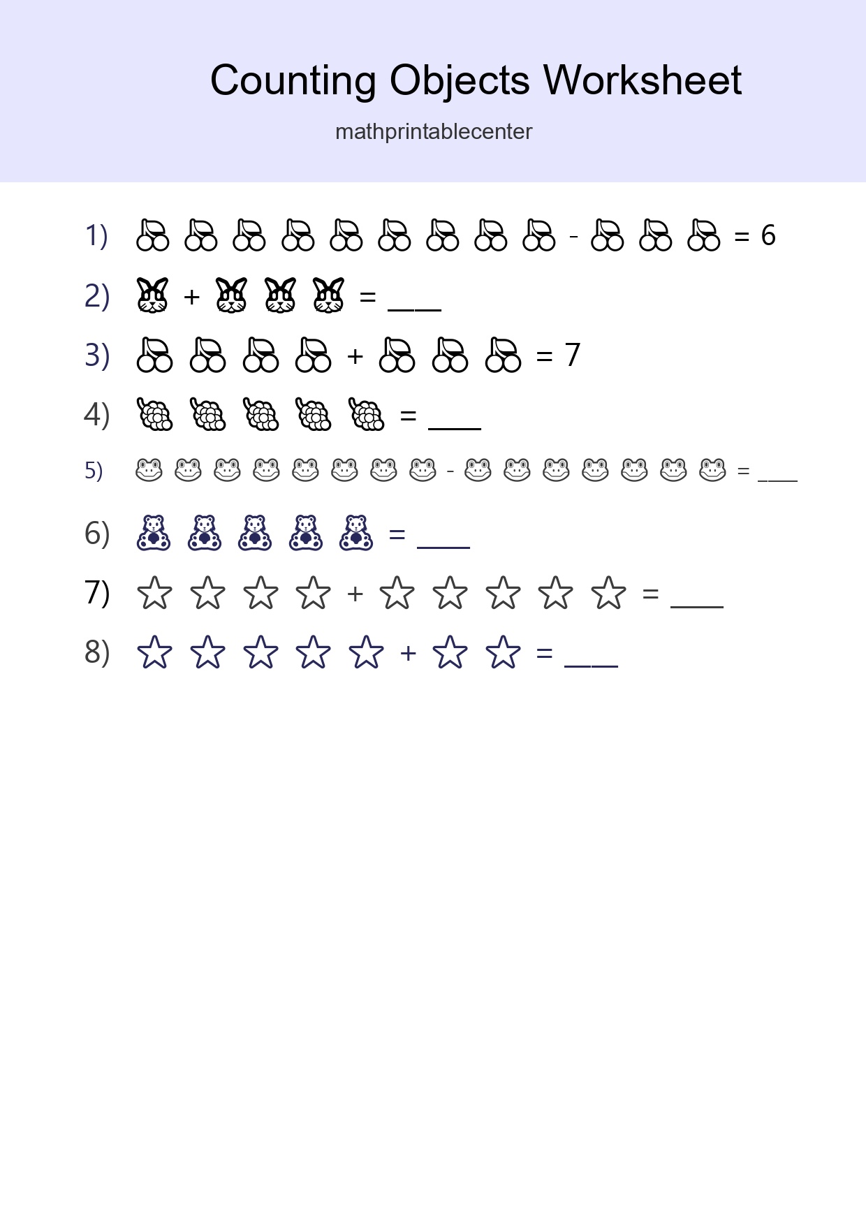 Free Counting Objects Worksheet For Kindergarten Printable - Part 234