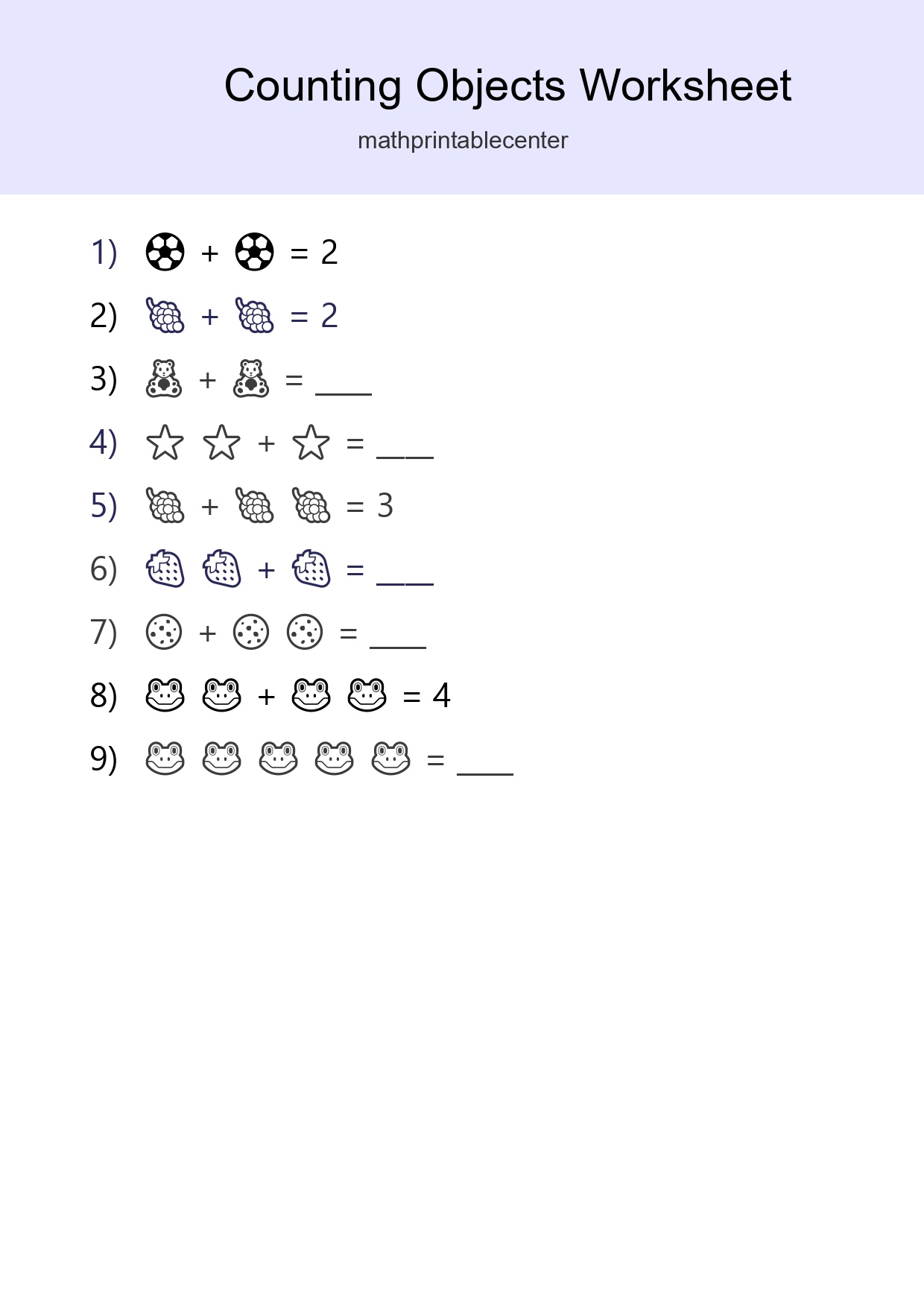 Free Counting Objects Worksheet For Pre-K - Part 245