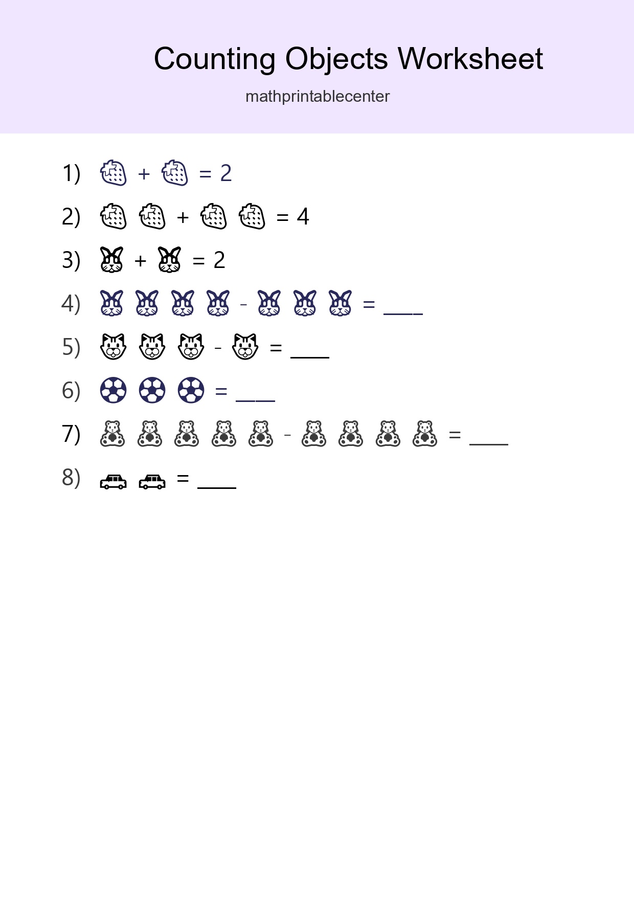 Free Counting Objects Worksheet For Pre-K - Part 36
