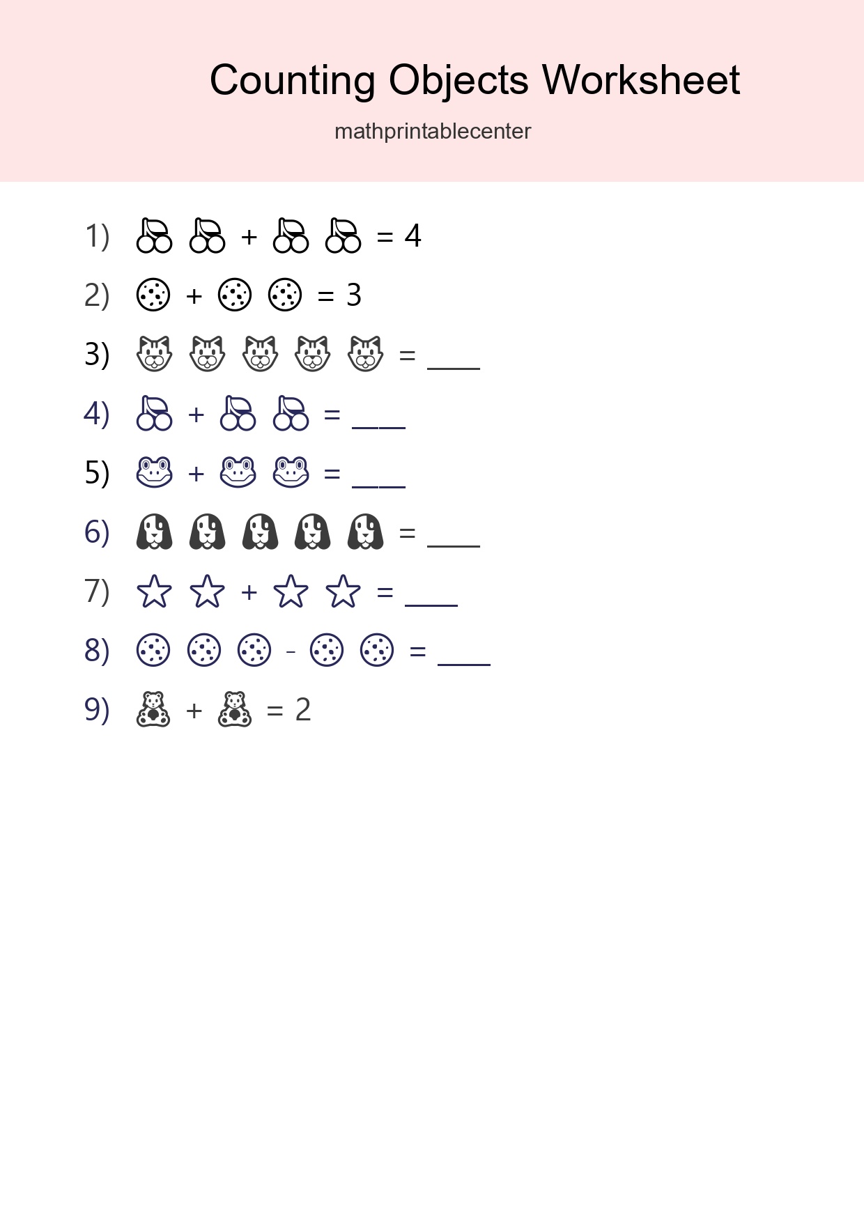Free Counting Objects Worksheet For Pre-K - Part 47