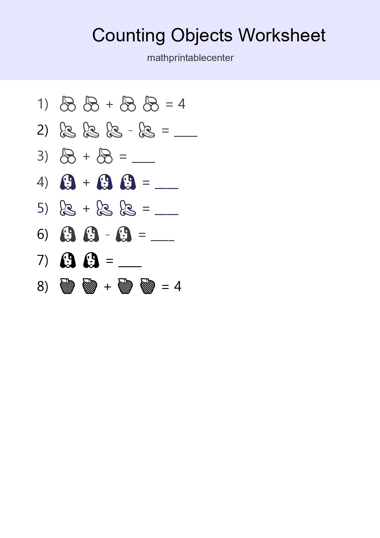 Free Counting Objects Worksheet For Pre-K Printable - Part 278