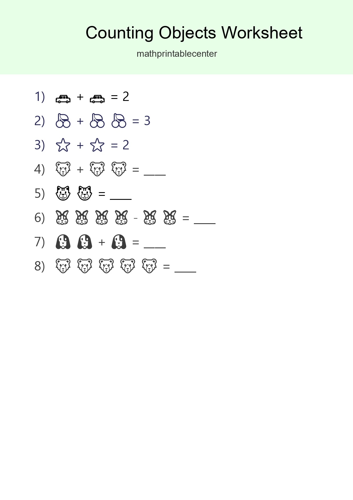 Learn Counting With Pictures Worksheet (Pre-K) - Part 201