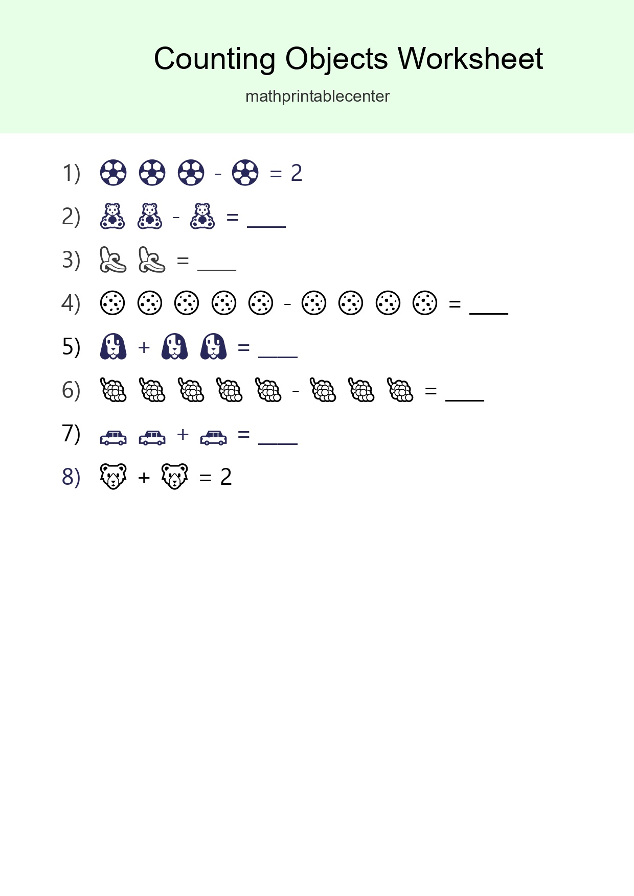 Pre-K Count The Objects Worksheet - Part 25