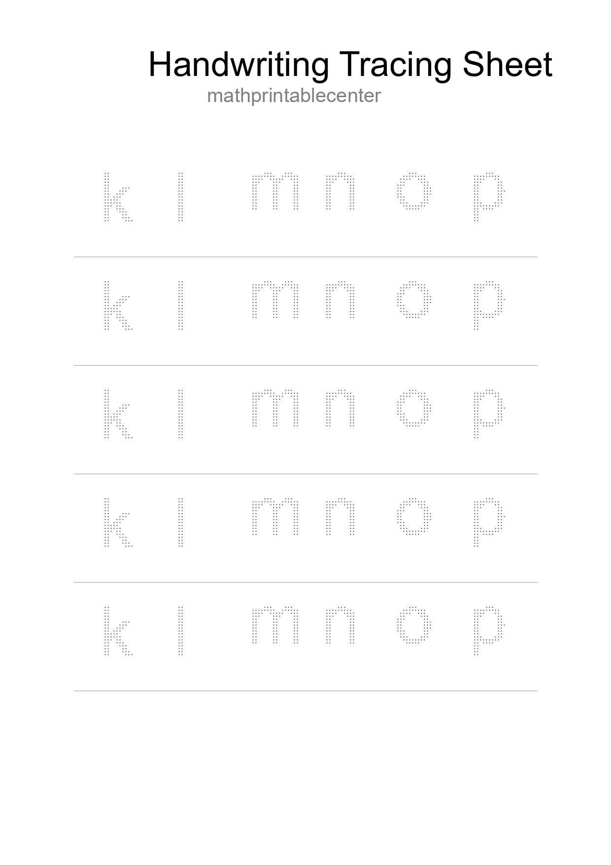 Printable Tracing Worksheet For Kids - Part 131